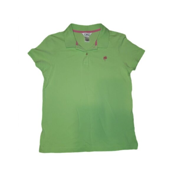 Lilly Pulitzer || Baby Fit Green Polo Top Shirt || Large || EUC - Picture 1 of 12